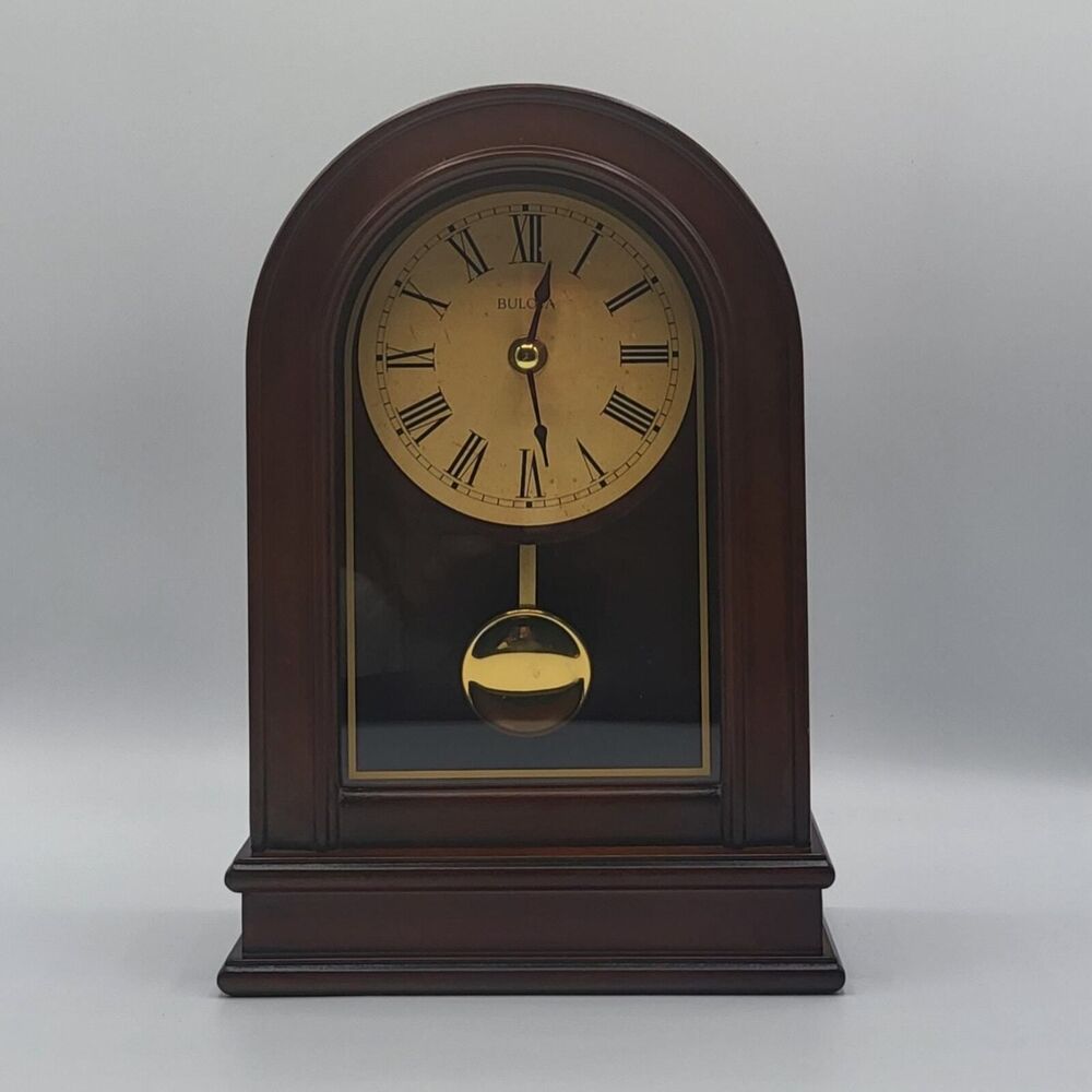 Bulova Hardwick Clock, Table top, Walnut Brown